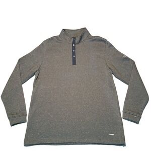 Swannies Sweater Mens 2XL Gray Wolff Fleece 1/4 Snap Buttons Pullover Casual